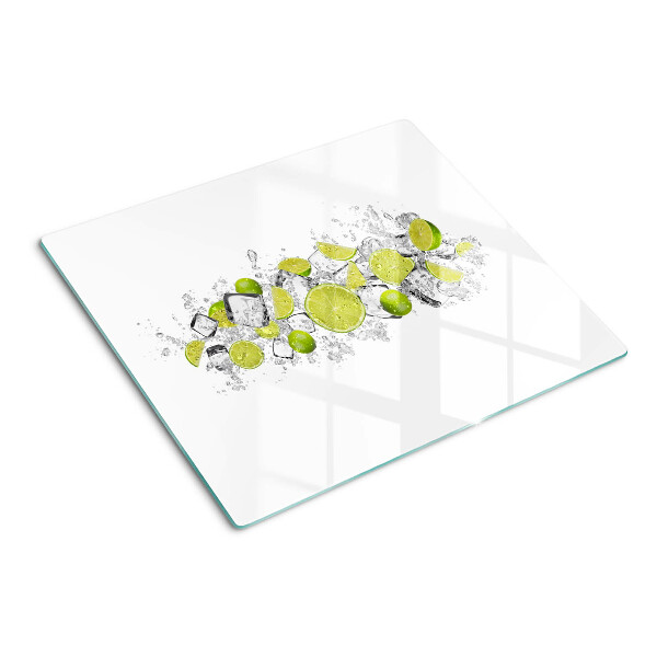 Planche à découper en verre Citrons et glace