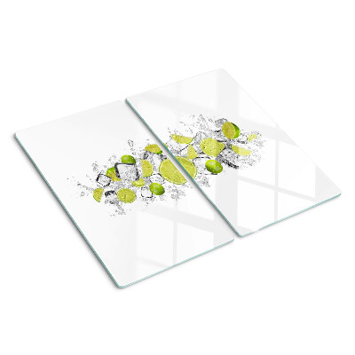 Planche à découper en verre Citrons et glace
