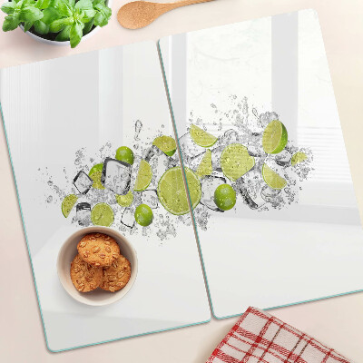 Planche à découper en verre Citrons et glace