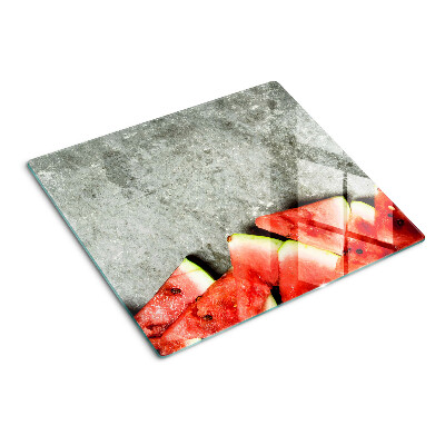 Planche à découper en verre Tranches de pastèque sur fond gris
