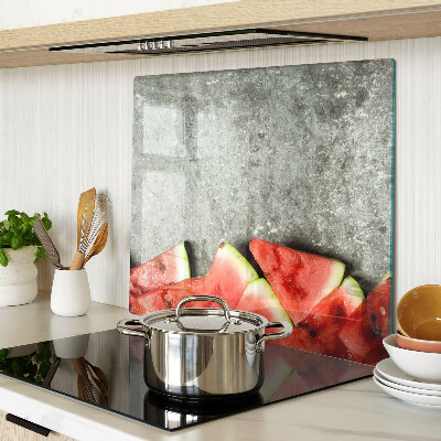Planche à découper en verre Tranches de pastèque sur fond gris