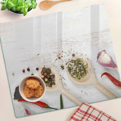 Planche à découper en verre Épices et herbes