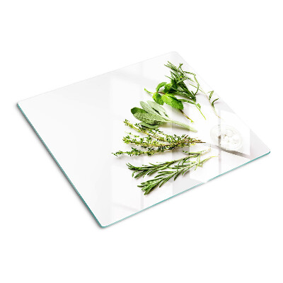 Planche à découper verre herbes de cuisine