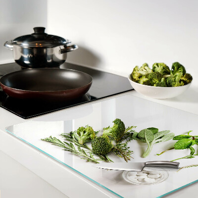 Planche à découper verre herbes de cuisine