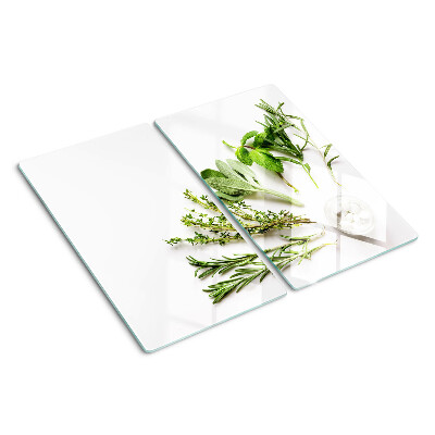 Planche à découper verre herbes de cuisine
