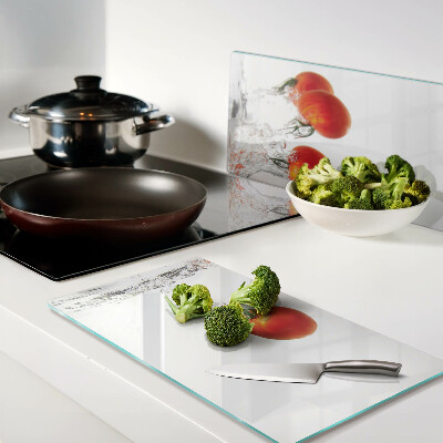 Planche à découper en verre Tomates dans l'eau