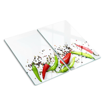 Planche à découper verre Paprika et poivre