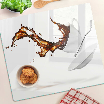 Planche à découper verre Café et boisson éclaboussante