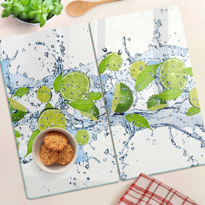 Planche à découper verre Citrons dans l'eau