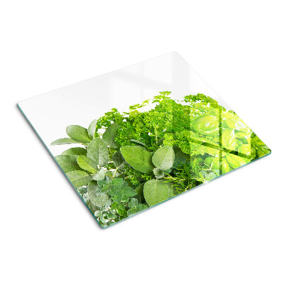 Planche à découper verre Herbes vertes et feuilles
