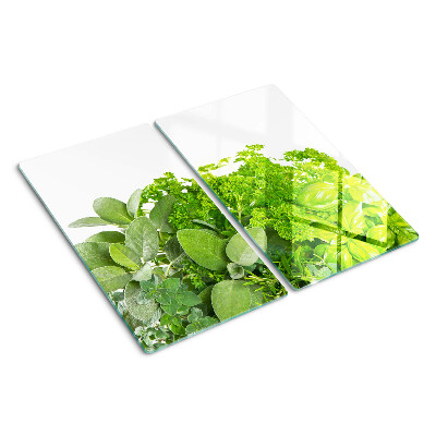 Planche à découper verre Herbes vertes et feuilles