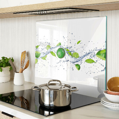 Planche à découper en verre Citrons et eau avec feuilles