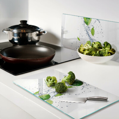 Planche à découper en verre Citrons et eau avec feuilles