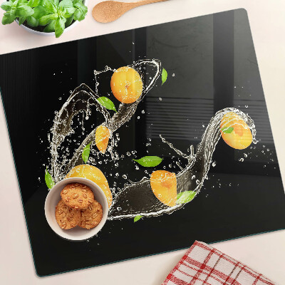 Planche à découper en verre Agrumes dans l'eau