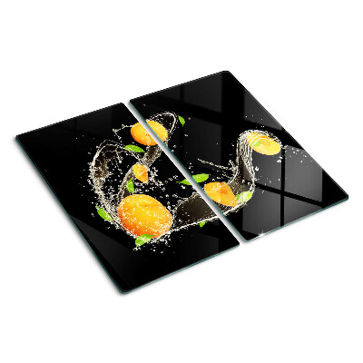 Planche à découper en verre Agrumes dans l'eau