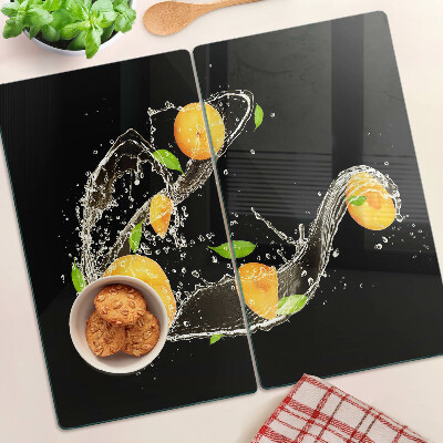 Planche à découper en verre Agrumes dans l'eau