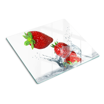 Planche à découper verre Fraises à l'eau