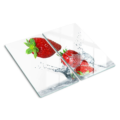 Planche à découper verre Fraises à l'eau
