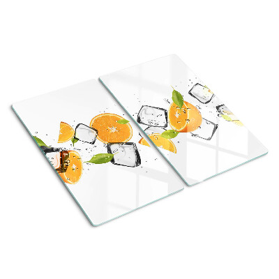 Planche à découper verre Agrumes avec glace