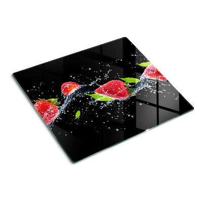 Planche à découper verre Fraises à l'eau