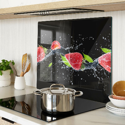 Planche à découper verre Fraises à l'eau