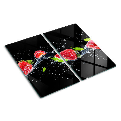 Planche à découper verre Fraises à l'eau