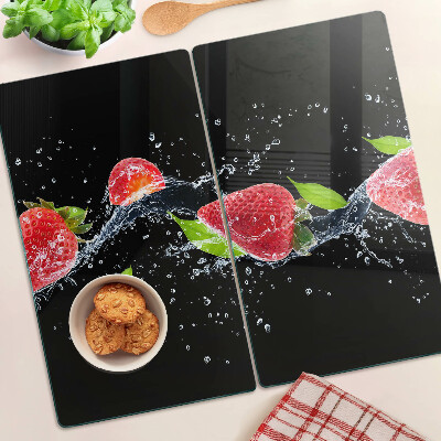 Planche à découper verre Fraises à l'eau