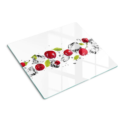 Planche à découper en verre Pommes rouges avec de la glace