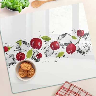 Planche à découper en verre Pommes rouges avec de la glace