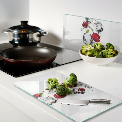 Planche à découper en verre Pommes rouges avec de la glace