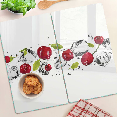 Planche à découper en verre Pommes rouges avec de la glace