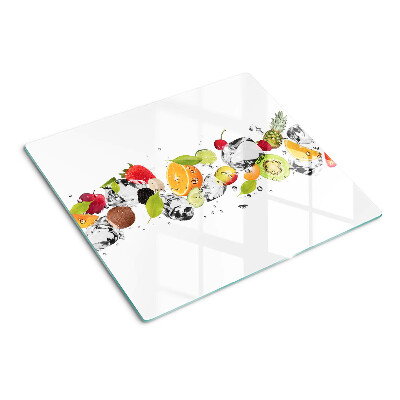Planche à découper verre Fruits avec glace