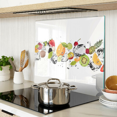 Planche à découper verre Fruits avec glace
