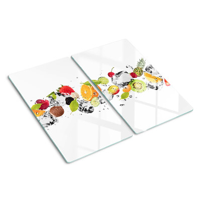 Planche à découper verre Fruits avec glace