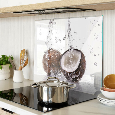 Planche à découper verre Noix de coco dans l'eau