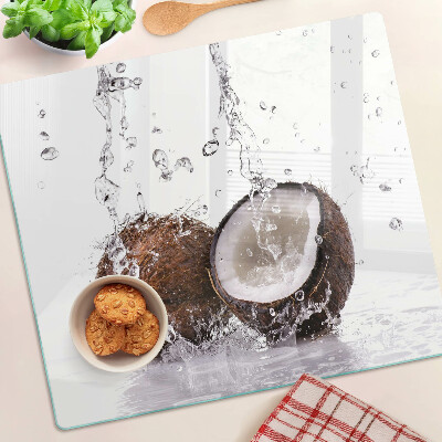 Planche à découper verre Noix de coco dans l'eau