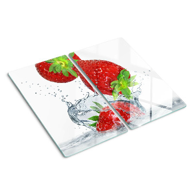 Planche à découper verre Fraises à l'eau