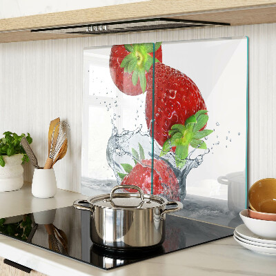 Planche à découper verre Fraises à l'eau