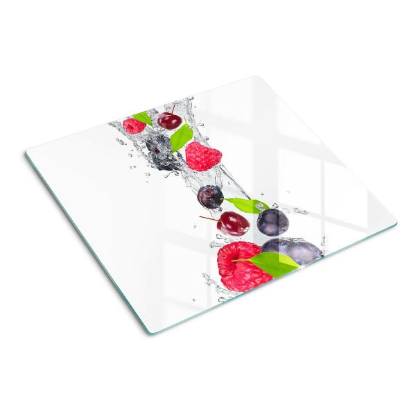 Planche à découper en verre Fruits dans l'eau