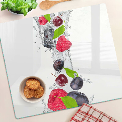 Planche à découper en verre Fruits dans l'eau