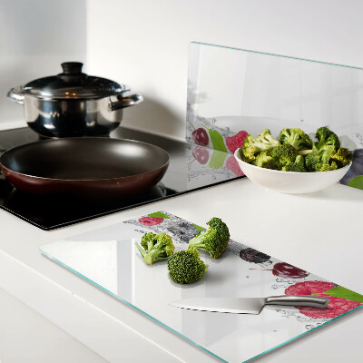 Planche à découper en verre Fruits dans l'eau