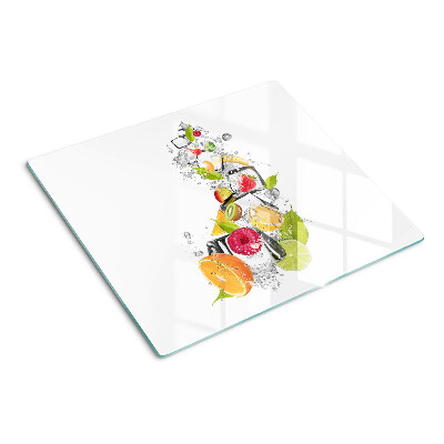 Planche à découper en verre Fruits dans l'eau