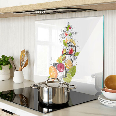 Planche à découper en verre Fruits dans l'eau