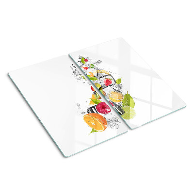 Planche à découper en verre Fruits dans l'eau