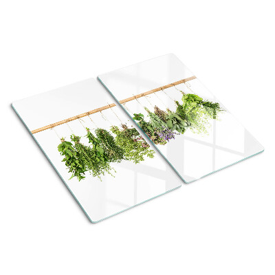 Planche à découper verre Herbes séchées sur une ficelle