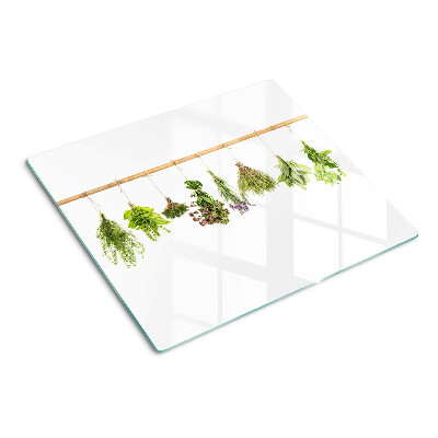 Planche à découper verre Herbes séchées sur une ficelle