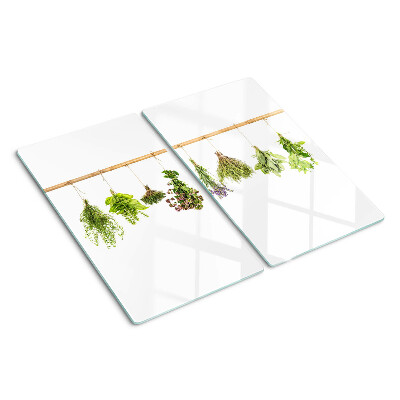 Planche à découper verre Herbes séchées sur une ficelle