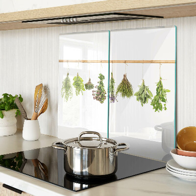 Planche à découper verre Herbes séchées sur une ficelle