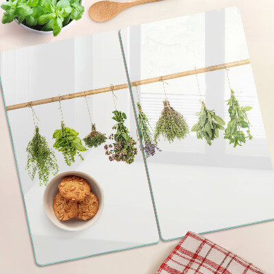 Planche à découper verre Herbes séchées sur une ficelle
