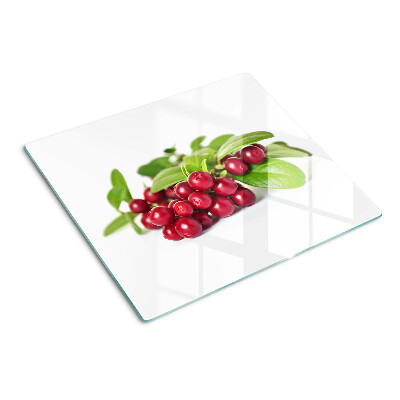 Planche à découper en verre Canneberges avec feuilles